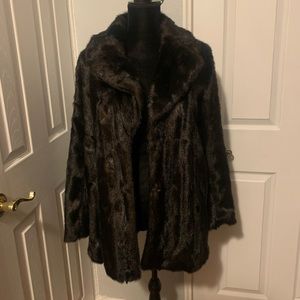 Zara faux fur long sleeve coat
